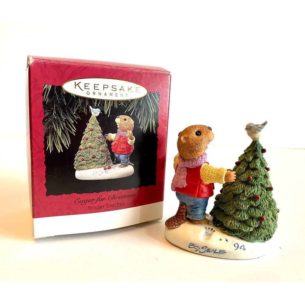 1994 Hallmark Keepsake Ornament Beaver Eager for Christmas Tender Touches Seale